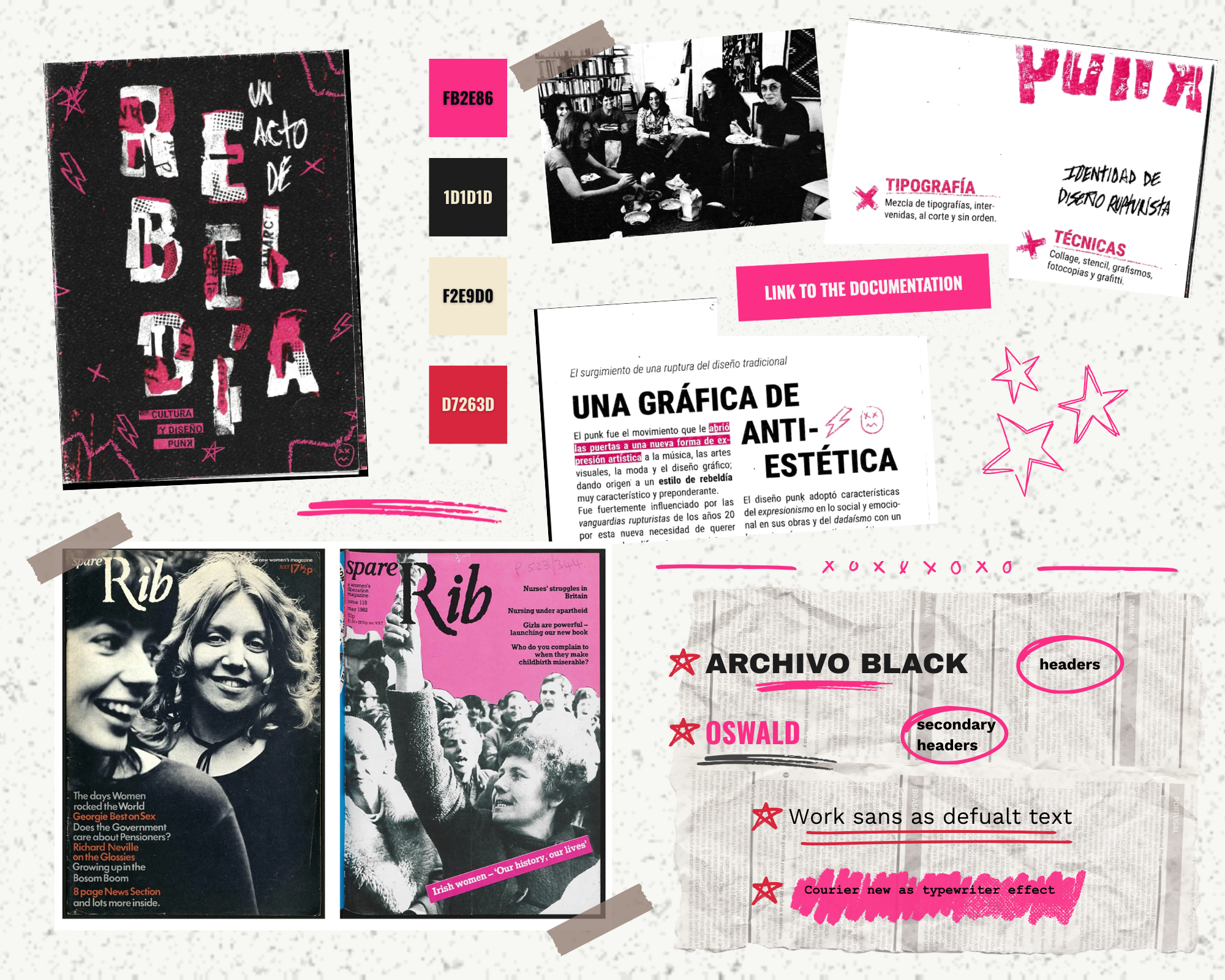 '70s feminist protest aesthetic Design Moodboard